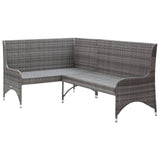 vidaXL 3 Piece Garden Lounge Set with Cushions Poly Rattan Gray, 3059338