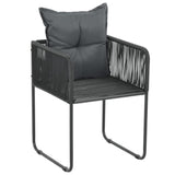 vidaXL 3 Piece Garden Dining Set PVC Rattan Black 0094