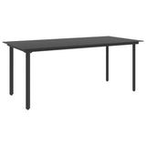 vidaXL 9 Piece Garden Dining Set PVC Rattan Black 0135