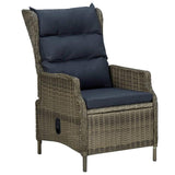 vidaXL 7 Piece Outdoor Dining Set with Cushions Poly Rattan Brown 0145