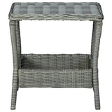 vidaXL 3 Piece Garden Lounge Set with Cushions Poly Rattan Light Gray 0149