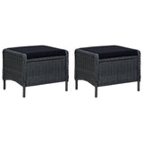 vidaXL 3 Piece Garden Lounge Set with Cushions Poly Rattan Dark Gray 0154