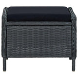 vidaXL 3 Piece Garden Lounge Set with Cushions Poly Rattan Dark Gray 0154