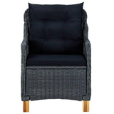 vidaXL 7 Piece Outdoor Dining Set with Cushions Poly Rattan Dark Gray 0165