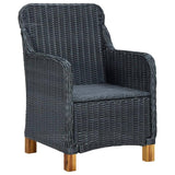 vidaXL 7 Piece Outdoor Dining Set with Cushions Poly Rattan Dark Gray 0165
