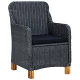 vidaXL 3 Piece Garden Lounge Set with Cushions Poly Rattan Dark Gray 0179