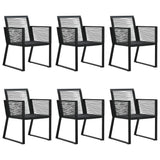 vidaXL 7 Piece Outdoor Dining Set PVC Rattan Black 0217