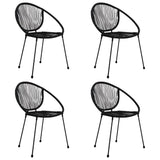 vidaXL 5 Piece Outdoor Dining Set PVC Rattan Black 0221