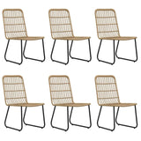 vidaXL 7 Piece Outdoor Dining Set Poly Rattan and Glass 0235