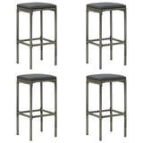 vidaXL 5 Piece Garden Bar Set with Cushions Poly Rattan Gray 4779