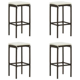 vidaXL 5 Piece Garden Bar Set with Cushions Poly Rattan Brown 4780