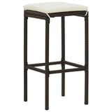 vidaXL 5 Piece Garden Bar Set with Cushions Poly Rattan Brown 4780