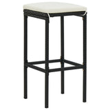 vidaXL 5 Piece Garden Bar Set with Cushions Poly Rattan Black 4781
