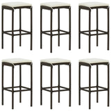 vidaXL 7 Piece Garden Bar Set with Cushions Poly Rattan Brown 4783