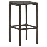 vidaXL 7 Piece Garden Bar Set with Cushions Poly Rattan Brown 4783