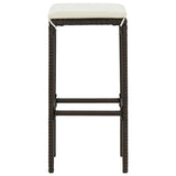 vidaXL 7 Piece Garden Bar Set with Cushions Poly Rattan Brown 4783