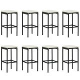 vidaXL 9 Piece Garden Bar Set with Cushions Poly Rattan Black 4790