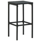 vidaXL 9 Piece Garden Bar Set with Cushions Poly Rattan Black 4790