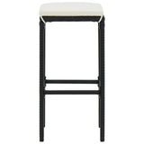 vidaXL 9 Piece Garden Bar Set with Cushions Poly Rattan Black 4790