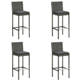 vidaXL 5 Piece Outdoor Bar Set with Cushions Poly Rattan Gray 4795