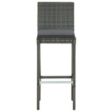 vidaXL 5 Piece Outdoor Bar Set with Cushions Poly Rattan Gray 4795