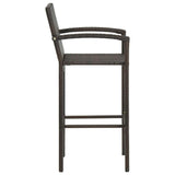 vidaXL 7 Piece Outdoor Bar Set with Armrest Poly Rattan Brown 4813