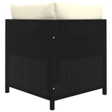 vidaXL 8 Piece Garden Lounge Set with Cushions Poly Rattan Black 9796