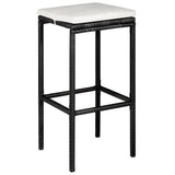 vidaXL 5 Piece Garden Bar Set with Cushions Poly Rattan Black 4914
