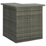 vidaXL 4 Piece Garden Bar Set with Cushions Poly Rattan Gray 4924