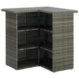vidaXL 4 Piece Garden Bar Set with Cushions Poly Rattan Gray 4924