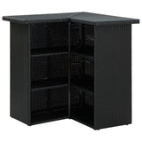 vidaXL 8 Piece Garden Bar Set with Cushions Poly Rattan Black 4926