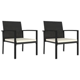 vidaXL 3 Piece Garden Dining Set Poly Rattan Black 5705
