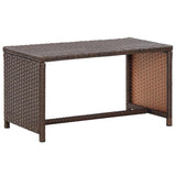 vidaXL Coffee Table Brown 27.6"x15.7"x15" Poly Rattan 6002