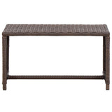 vidaXL Coffee Table Brown 27.6"x15.7"x15" Poly Rattan 6002