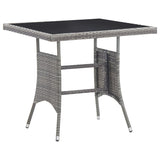 vidaXL Garden Table Gray Poly Rattan Outdoor Patio Balcony Table 31.5"/55.1"