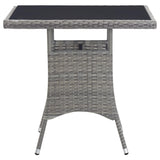 vidaXL Garden Table Gray Poly Rattan Outdoor Patio Balcony Table 31.5"/55.1"