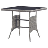 vidaXL Garden Table Gray Poly Rattan Outdoor Patio Balcony Table 31.5"/55.1"