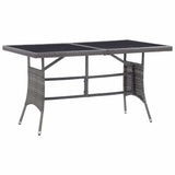 vidaXL Garden Table Gray Poly Rattan Outdoor Patio Balcony Table 31.5"/55.1"