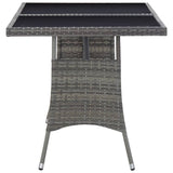 vidaXL Garden Table Gray Poly Rattan Outdoor Patio Balcony Table 31.5"/55.1"