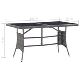 vidaXL Garden Table Gray Poly Rattan Outdoor Patio Balcony Table 31.5"/55.1"