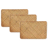 Pack of 3, Handmade Natural Seagrass Place Mat, 17.7inch x 12inch