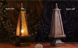 Thai Style Table Lamp Wood & Rattan Desk Lamp