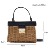 Vintage Woven Rattan Bag Flip Box