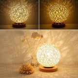 Moon Table Lamp Dimmable Linen Ball