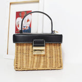 Vintage Woven Rattan Bag Flip Box