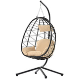 Wicker Hanging Basket Egg Chair W/Stand