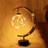 LED Moon Rattan Handmade Hemp Rope Lamp