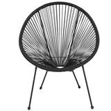Valencia Oval Comfort Series Take Ten Black Papasan Lounge Chair
